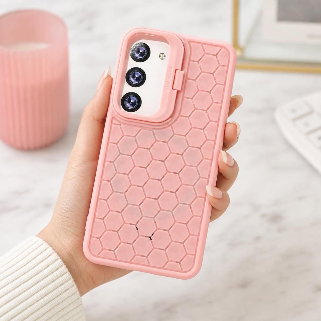 Husa de Protectie TPU, Flippy, pentru Samsung Galaxy S23, 3D Cube, cu Inel, Protectie Camera, Antisoc, Antizgariere, Antialunecare, Acoperire Completa, Roz