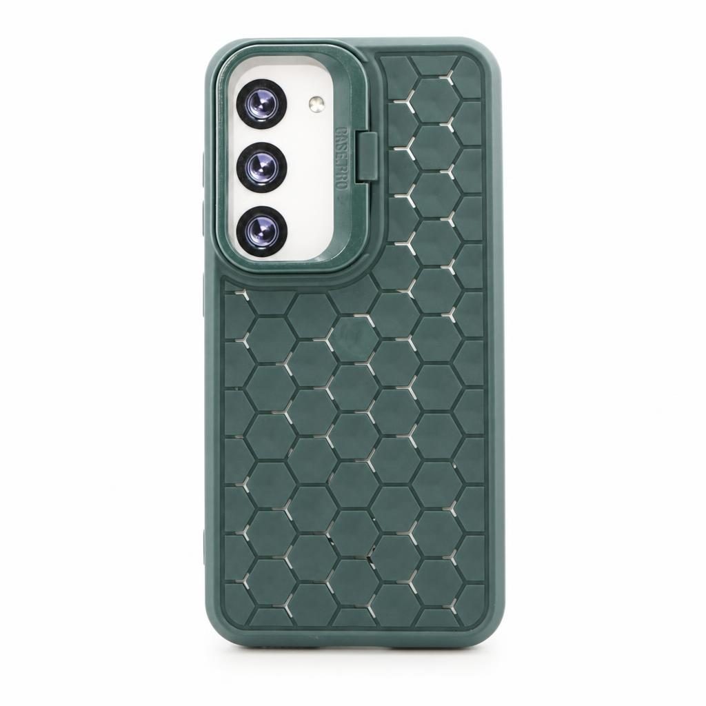 Husa Samsung Galaxy S23, HoneyComb Bracket, functie stand, verde