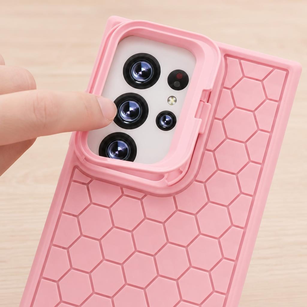 Husă Flippy roz cu carcasă TPU pentru Galaxy S23 Ultra