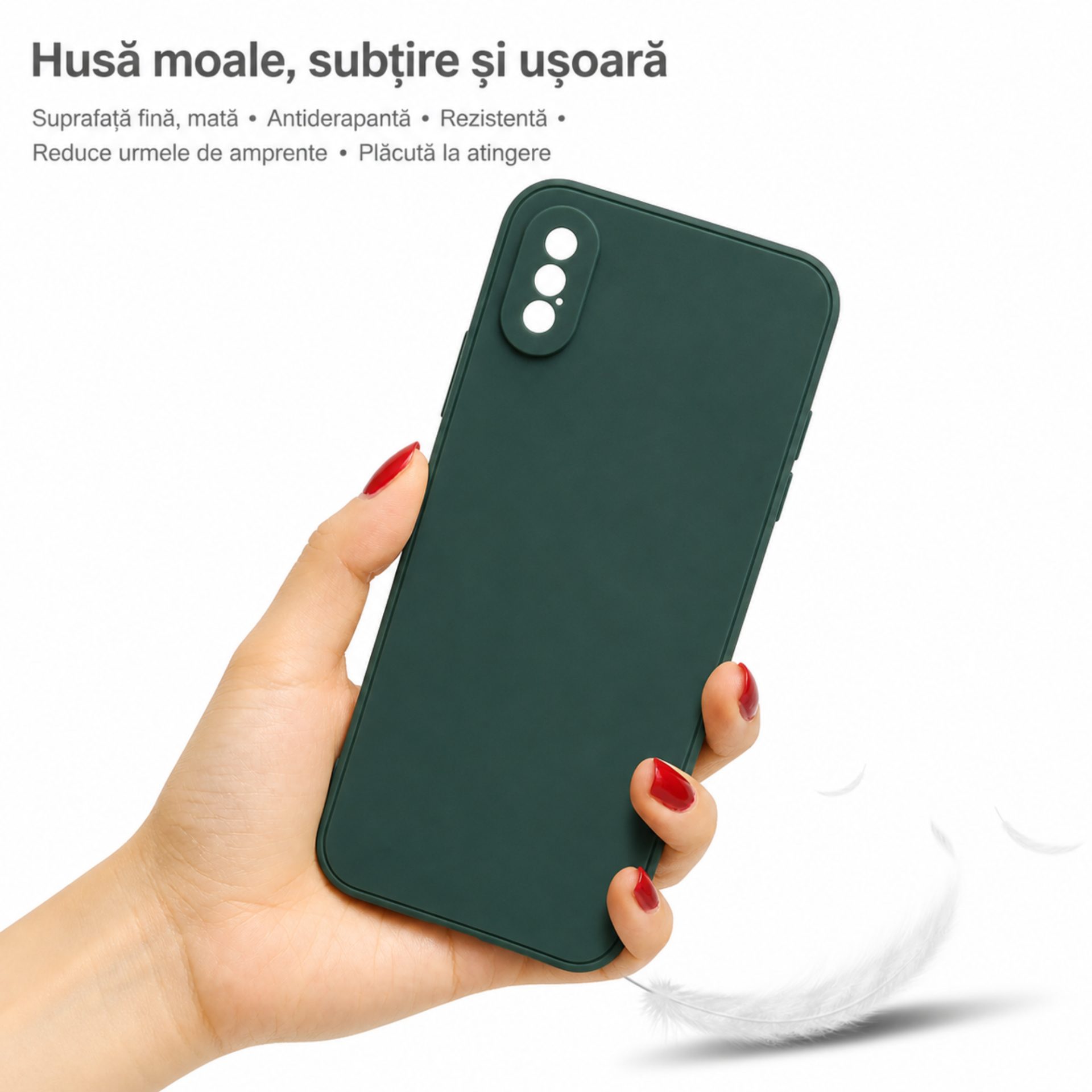 Finisaj mat anti-amprente husă TPU iPhone XS Max