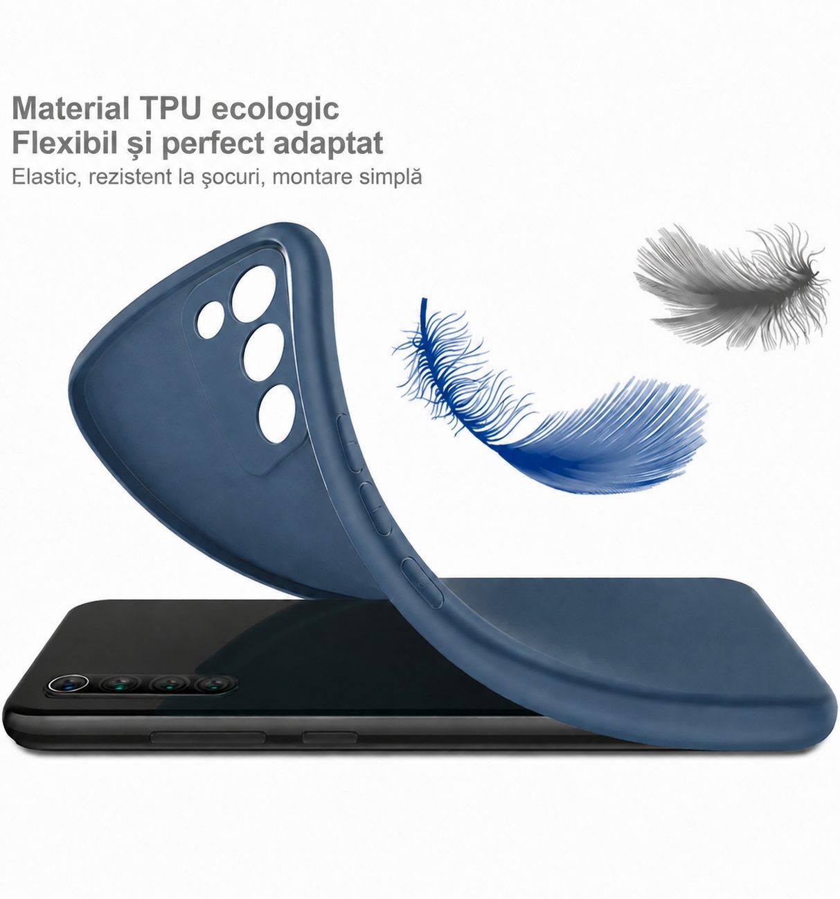 Detaliu design husă Samsung S20 FE albastru mat