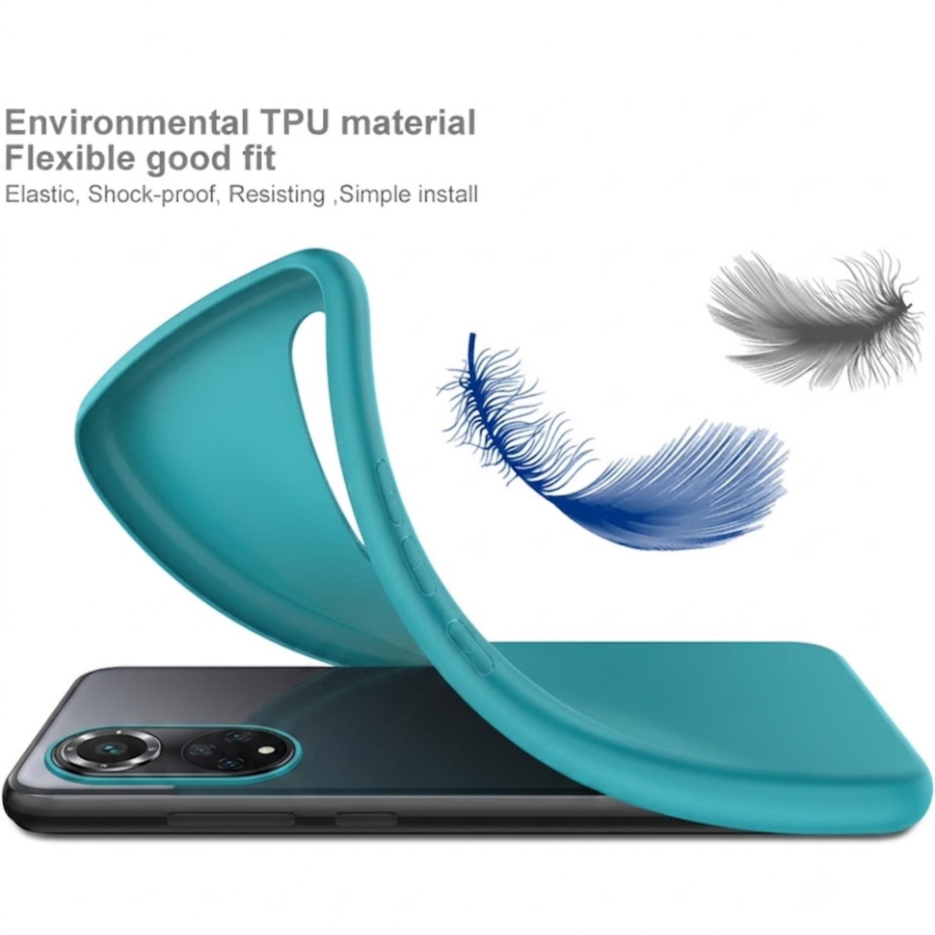 Husa protectie Flippy compatibila cu Huawei Nova 9 Matte Tpu Turcoaz Mat