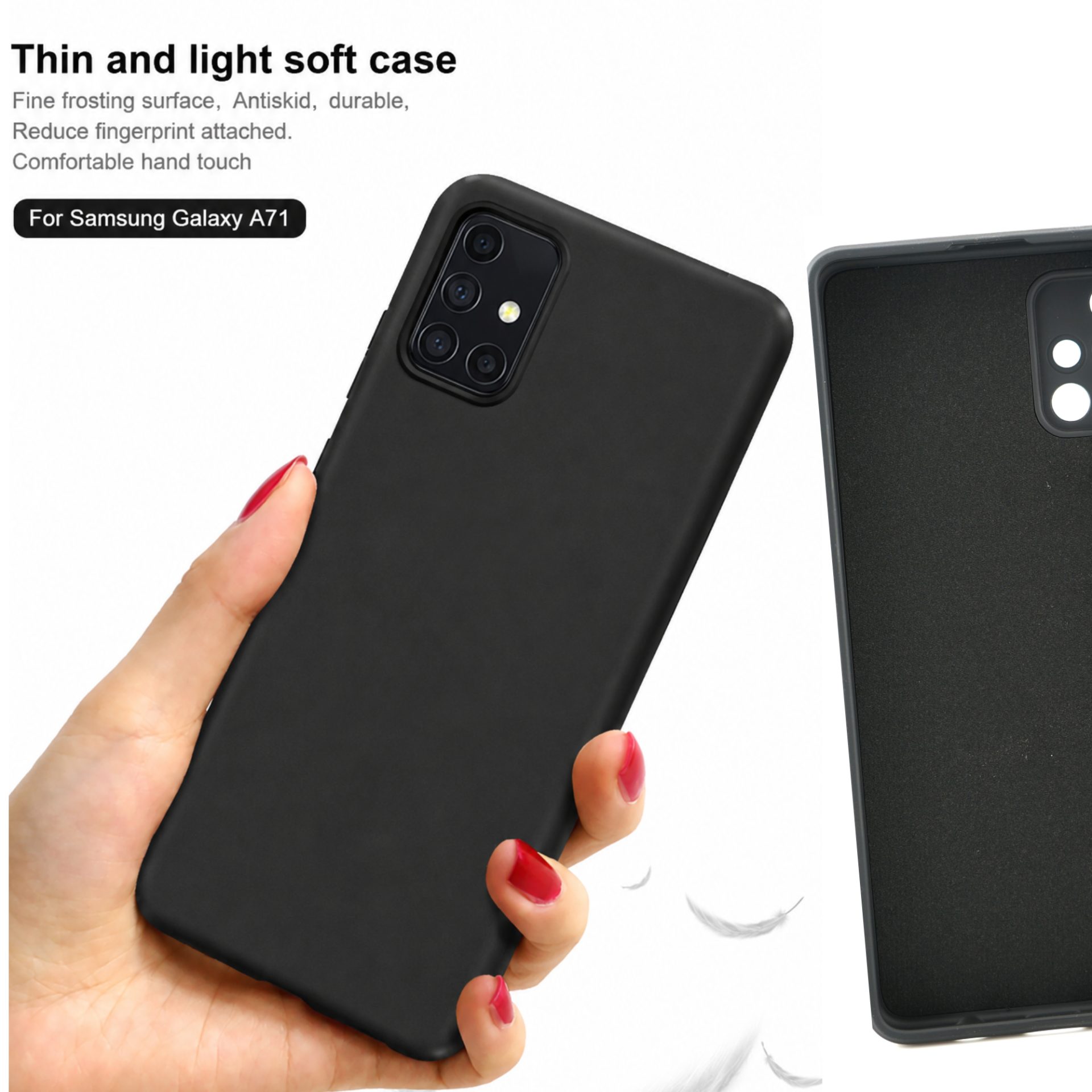 Husa protectie Flippy compatibila cu Samsung Galaxy A71 Matte Tpu Negru