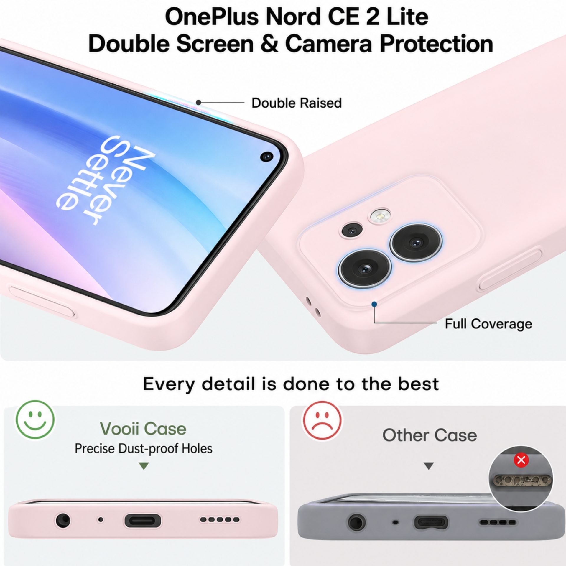 Detalii husă TPU matte roz OnePlus Nord CE2 Lite