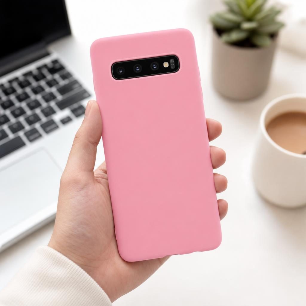 Husa protectie compatibila cu Samsung Galaxy S10 Plus Matte Tpu Roz 3