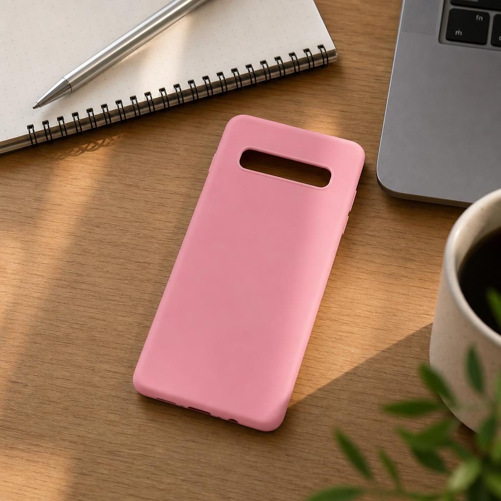 Husa protectie compatibila cu Samsung Galaxy S10 Plus Matte Tpu Roz 5