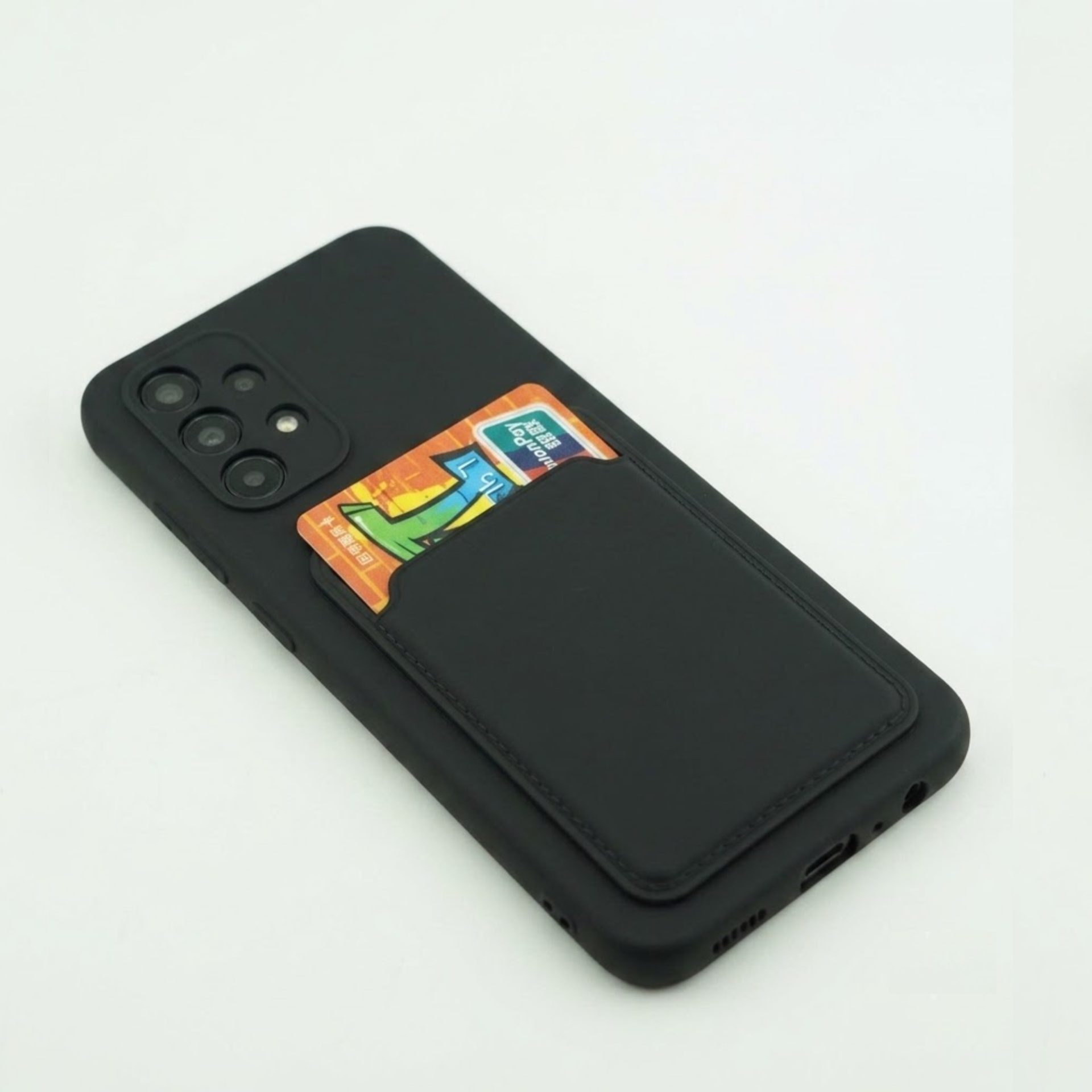 Husa protectie Flippy cu suport card compatibila cu Samsung Galaxy A32 5G Negru