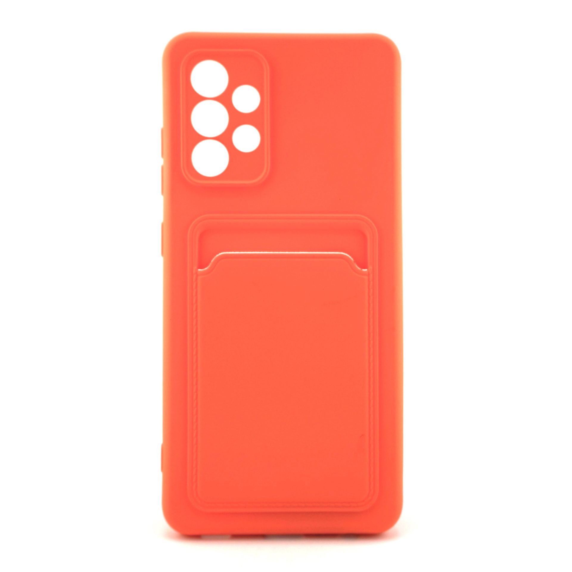 Husa protectie Card Case pentru Samsung Galaxy A52 / A52s, buzunar pentru carduri/cartele, portocalie 1