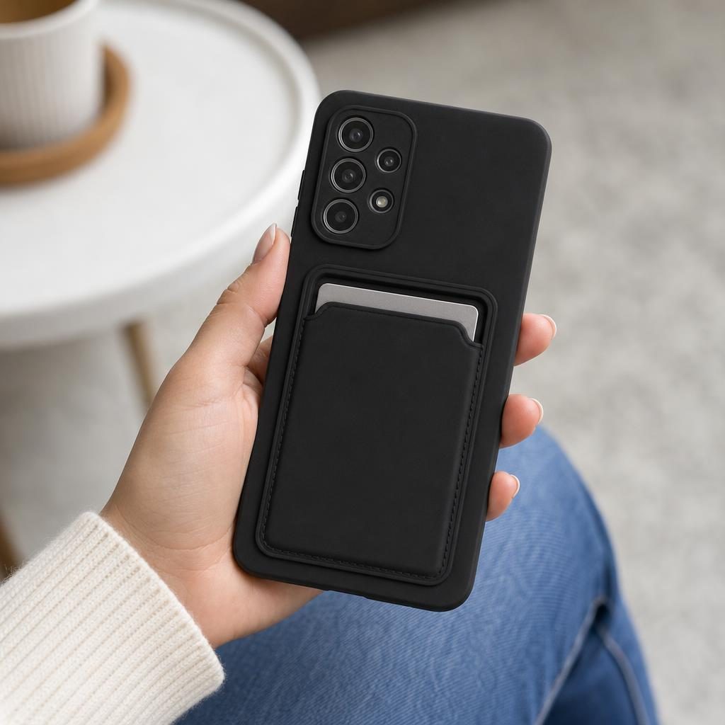 Husa protectie Flippy cu suport card compatibila cu Samsung Galaxy A32 5G Negru