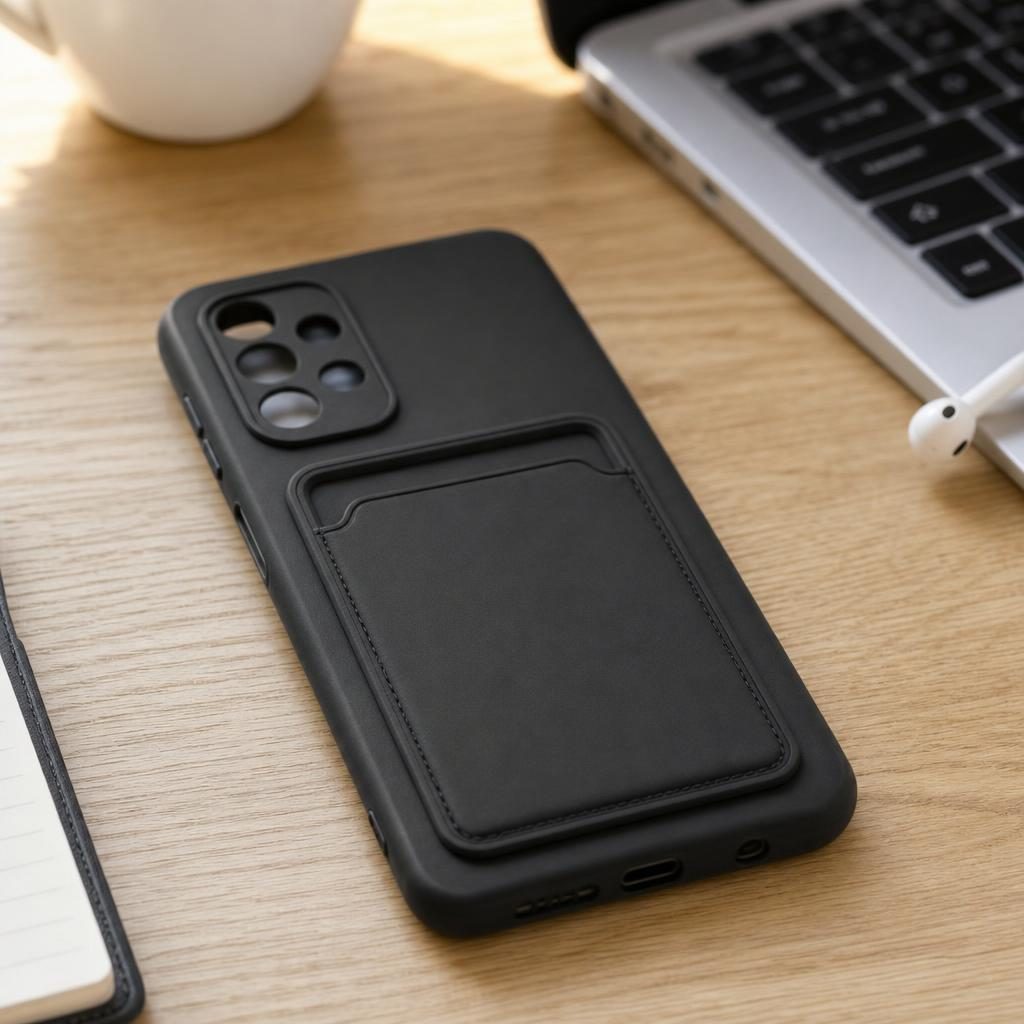 Husa protectie Flippy cu suport card compatibila cu Samsung Galaxy A32 5G Negru