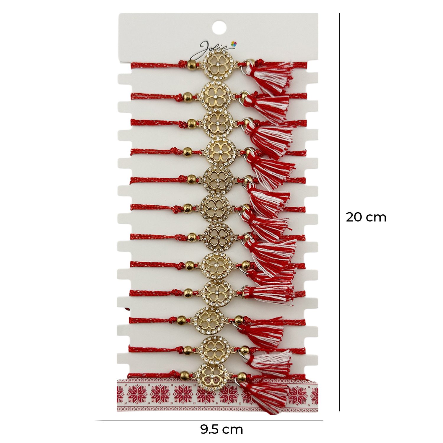 Set complet 12 brățări Mărțișor roșu și alb Jolie