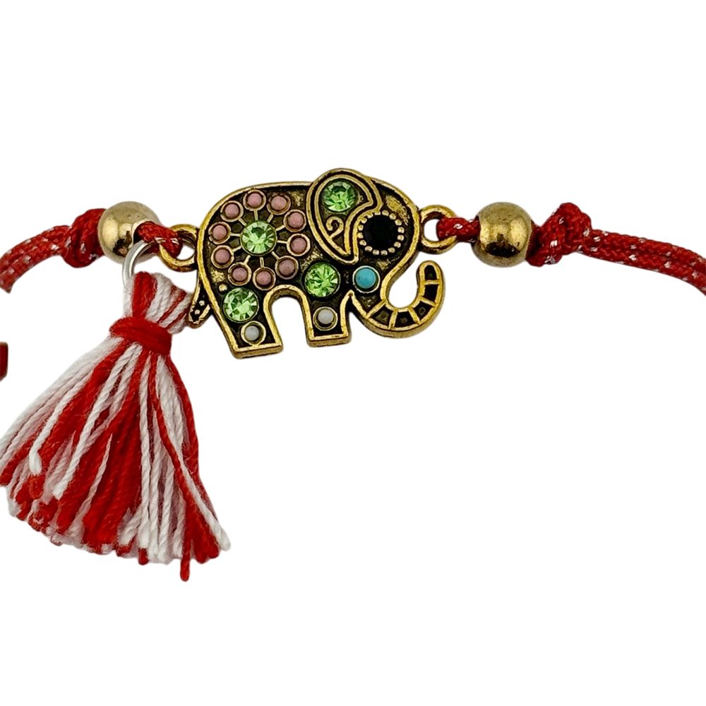 Detaliu brățară mărțișor Jolie elefant pietre colorate
