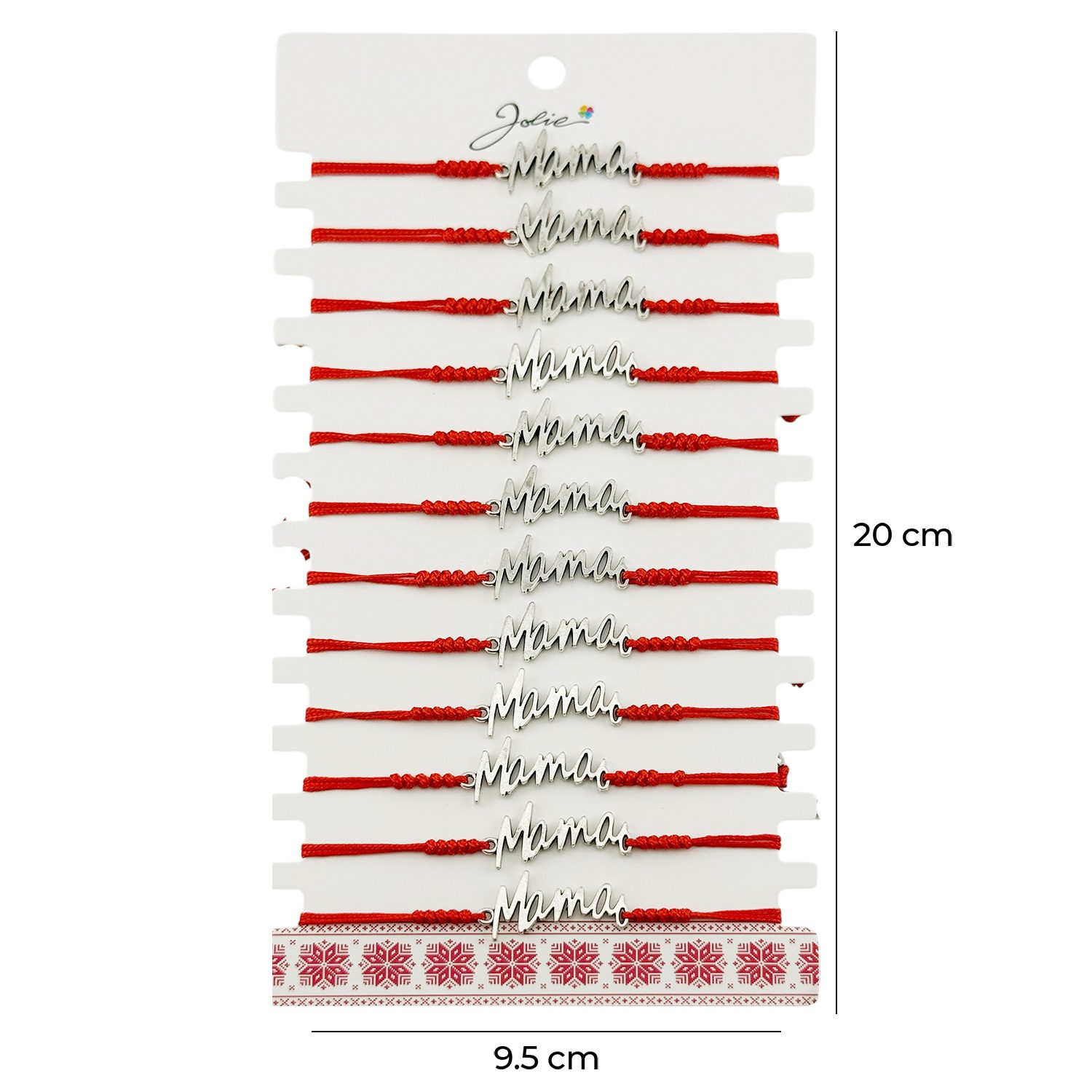 Set complet 12 brățări martisor Jolie roșii