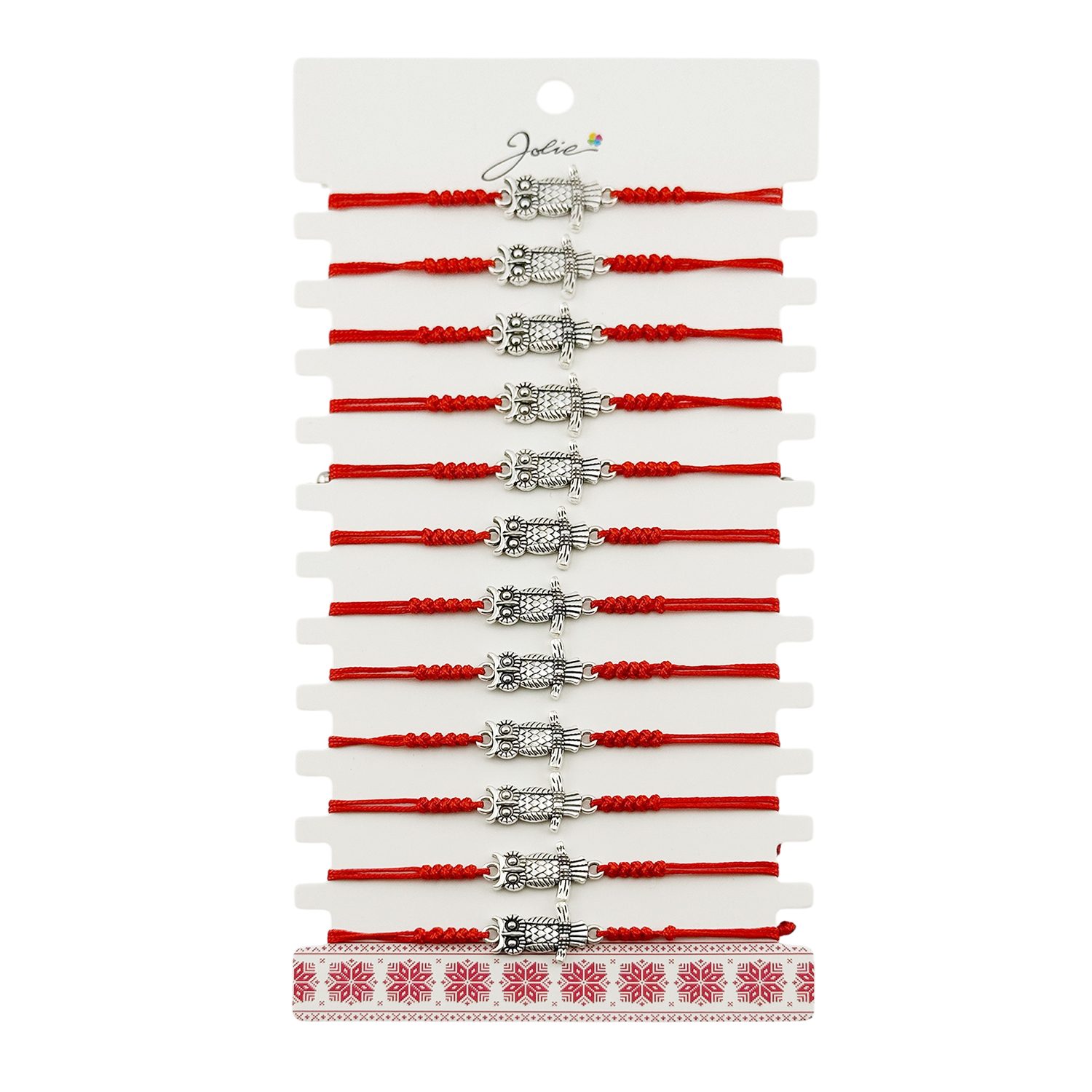 Martisor Bratara Impletita cu Pandantiv Bufnita Jolie Set 12 bucati