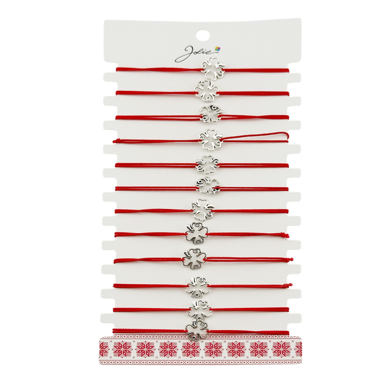 Martisor Bratara Elastica cu Pandantiv Trifoi Jolie Set 12 bucati