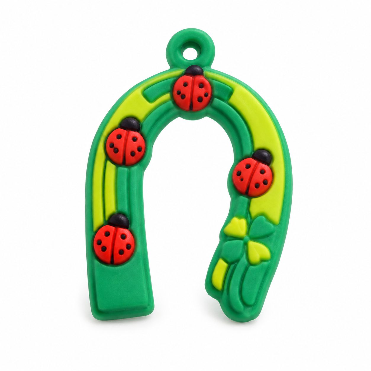 Pandantive pentru Martisoare, TOPinStock, Potcoava cu Buburuze, Cauciuc , 3x2 cm , Multicolor - Imagine