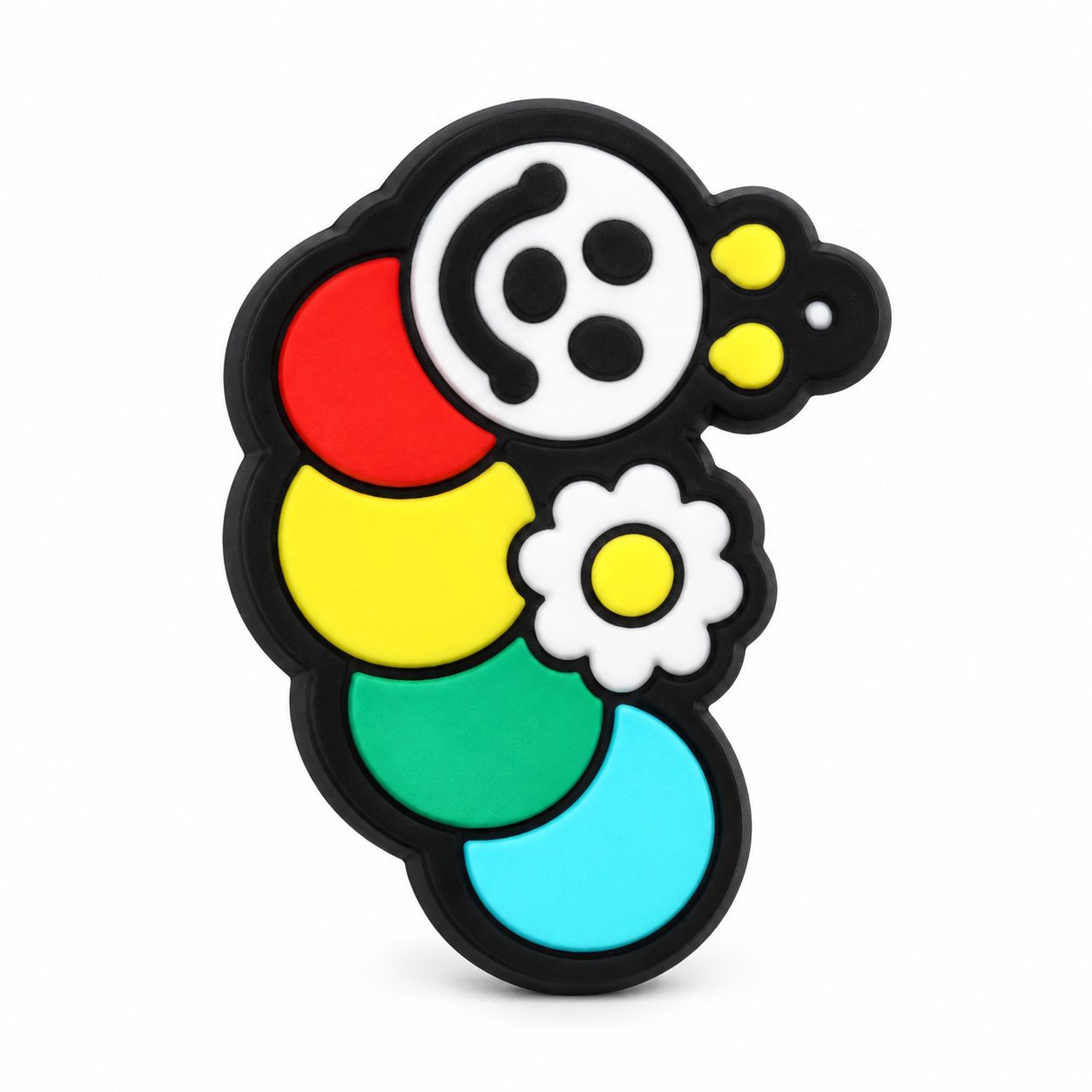 Pandantive pentru Martisoare, TOPinStock, Omida cu Floare, Cauciuc , 2.5x2.5 cm , Multicolor - Imagine