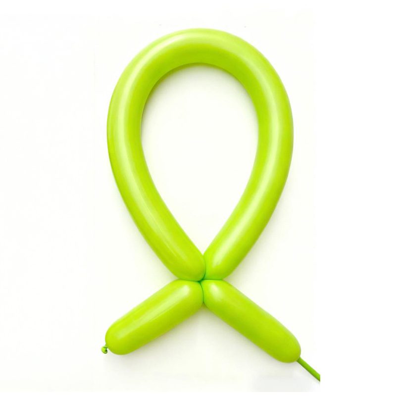 Baloane de Modelaj, Flippy, Set 50 bucati, Model Standard, din Latex, 30 x 1.5 cm, 1.8 g per unitate, pana la 150 cm, Verde deschis