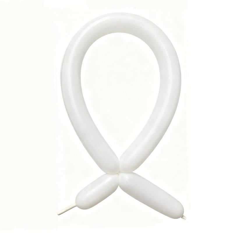 Baloane de Modelaj, Flippy, Set 50 bucati, Model Standard, din Latex, 30 x 1.5 cm, 1.8 g per unitate, pana la 150 cm, Alb