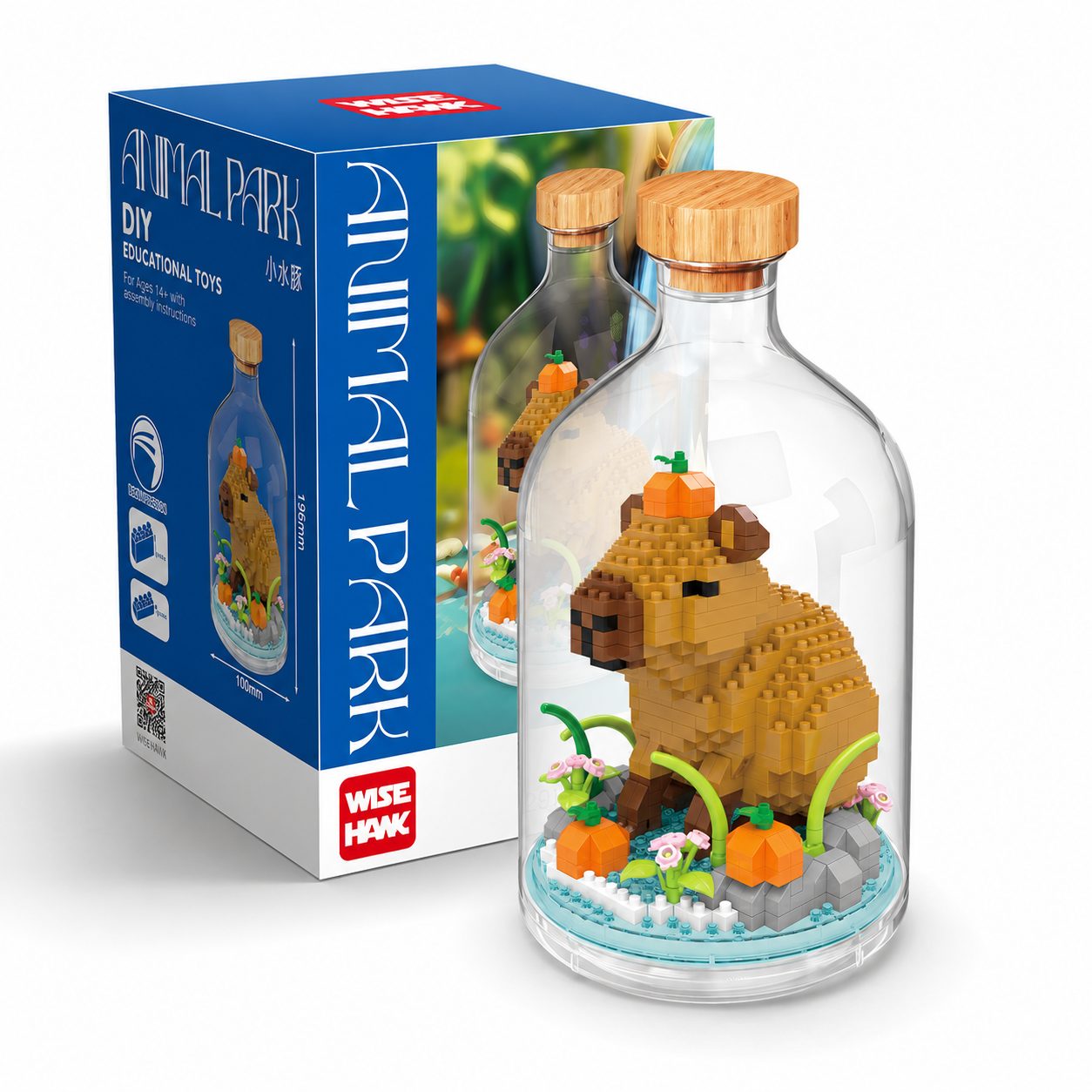 Set de Construit in Sticla, , 489 Piese, din Plastic, +14 Ani, 10 x 19.6 cm, Model Capybara, Multicolor 4