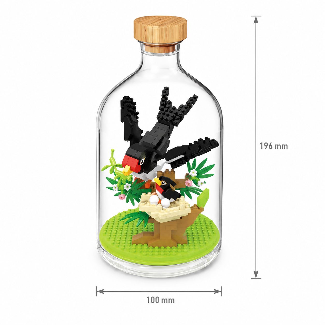 Set de Construit in Sticla, , 365 Piese, din Plastic, +14 Ani, 10 x 19.6 cm, Model Randunica, Multicolor 4