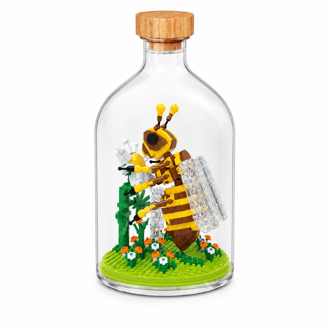 Set de Construit in Sticla, , 486 Piese, din Plastic, +14 Ani, 10 x 19.6 cm, Model Albina, Multicolor 2