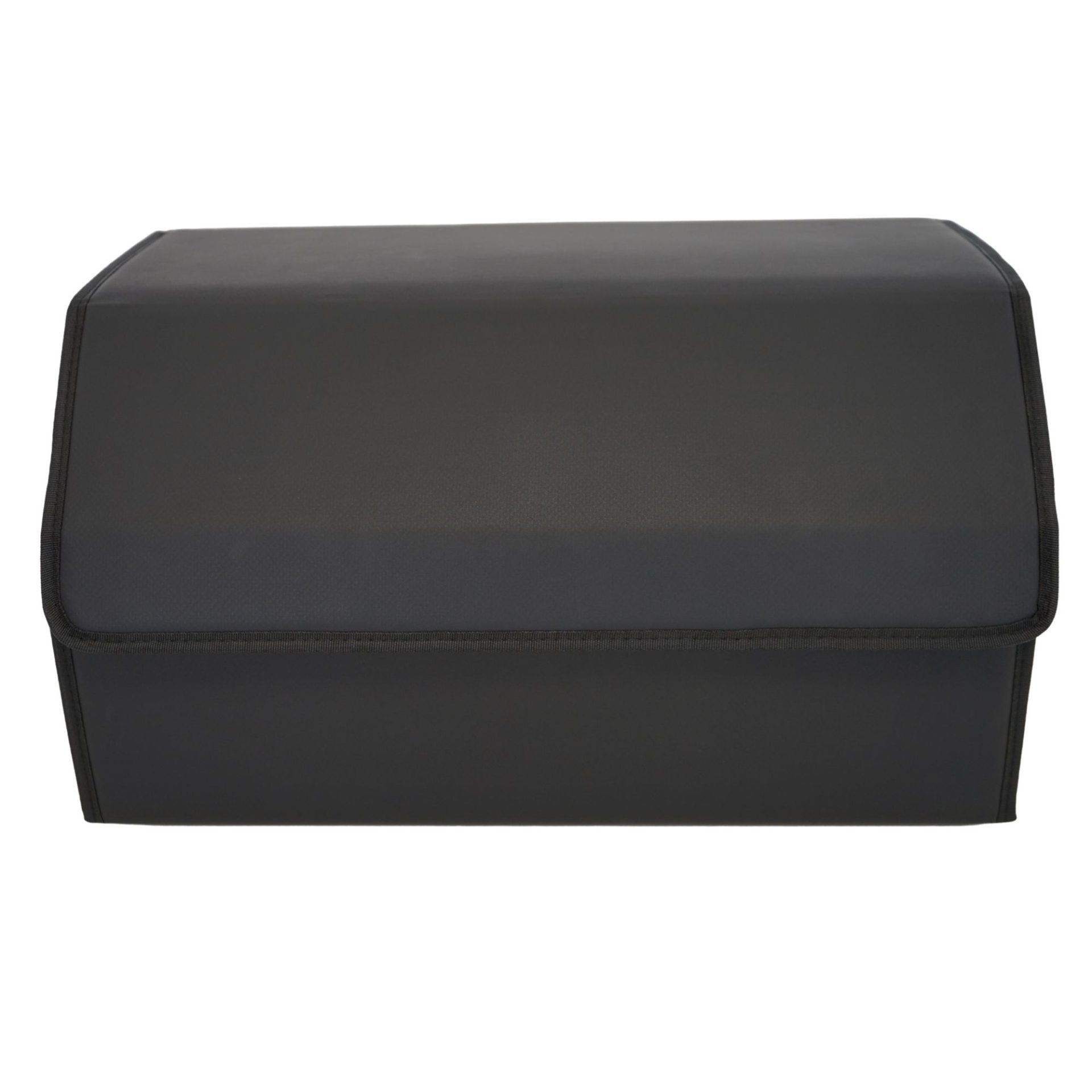 Cutie de Depozitare Auto, Flippy, Geanta Multifunctionala  din Piele Ecologica, Organizator Premium Portbagaj, 2 Compartimente Depozitare, Pliabil  si Rezistent la Uzura, Negru, 55 x 30 x 30cm