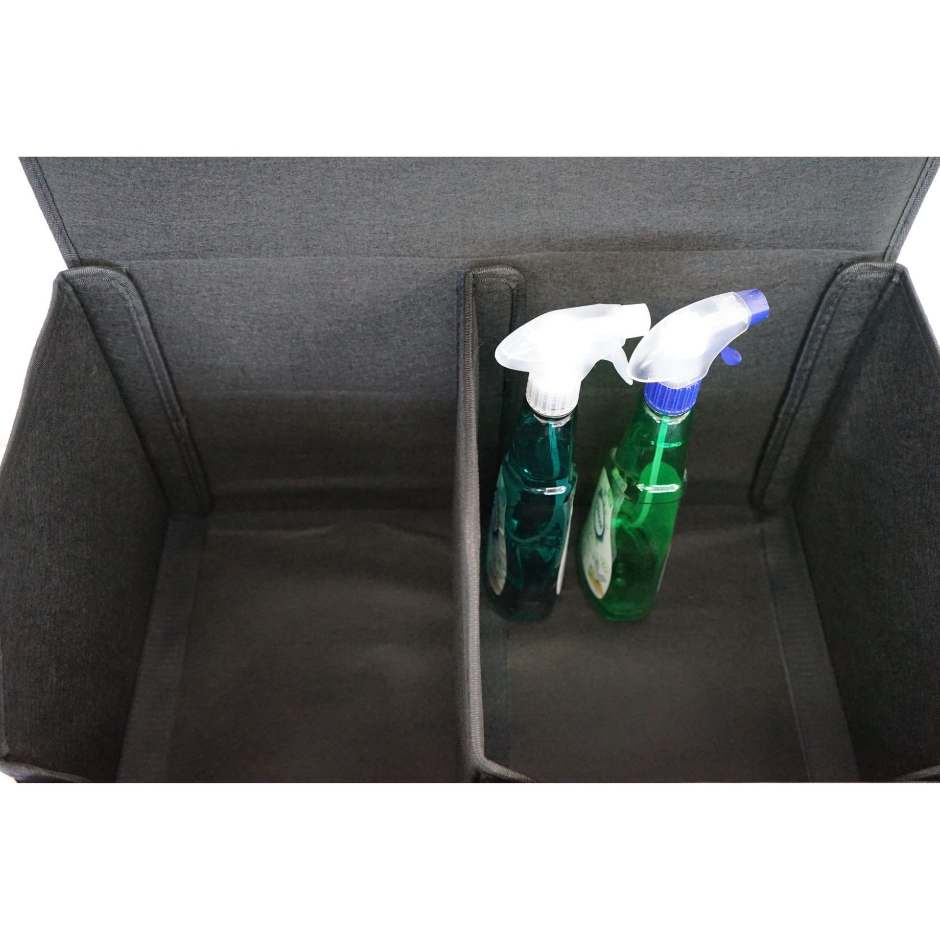 Cutie de Depozitare Auto, Flippy, Organizator Premium Portbagaj, Geanta Multifunctionala  din Piele Ecologica, Rezistent la Uzura si Pliabil, 2 Compartimente Depozitare, Maro Havana, 55 x 30 x 30cm