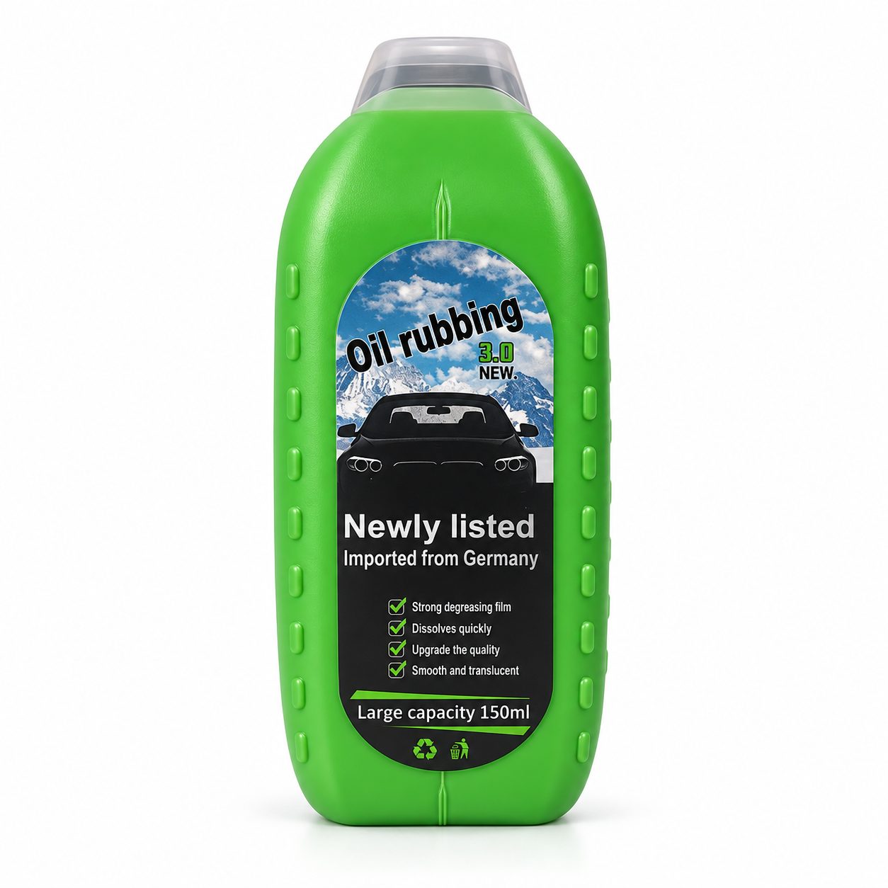 Perie Auto pentru Curatarea Parbrizului si Oglinzilor, TOPinStock, Indepartarea Peliculei de Grasime, 150 ml, 10 x 8 x 5 cm, Verde - Imagine