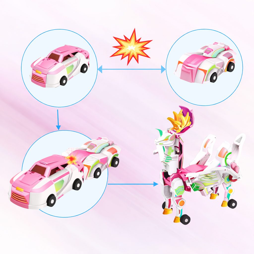 Detaliu transformare Pegasus magnetic jucarie Flippy