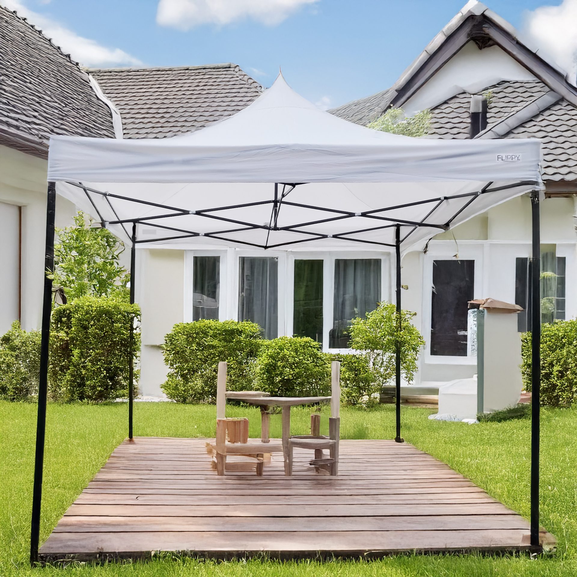 Pavilion Flippy 3x3m desfacut in gradina