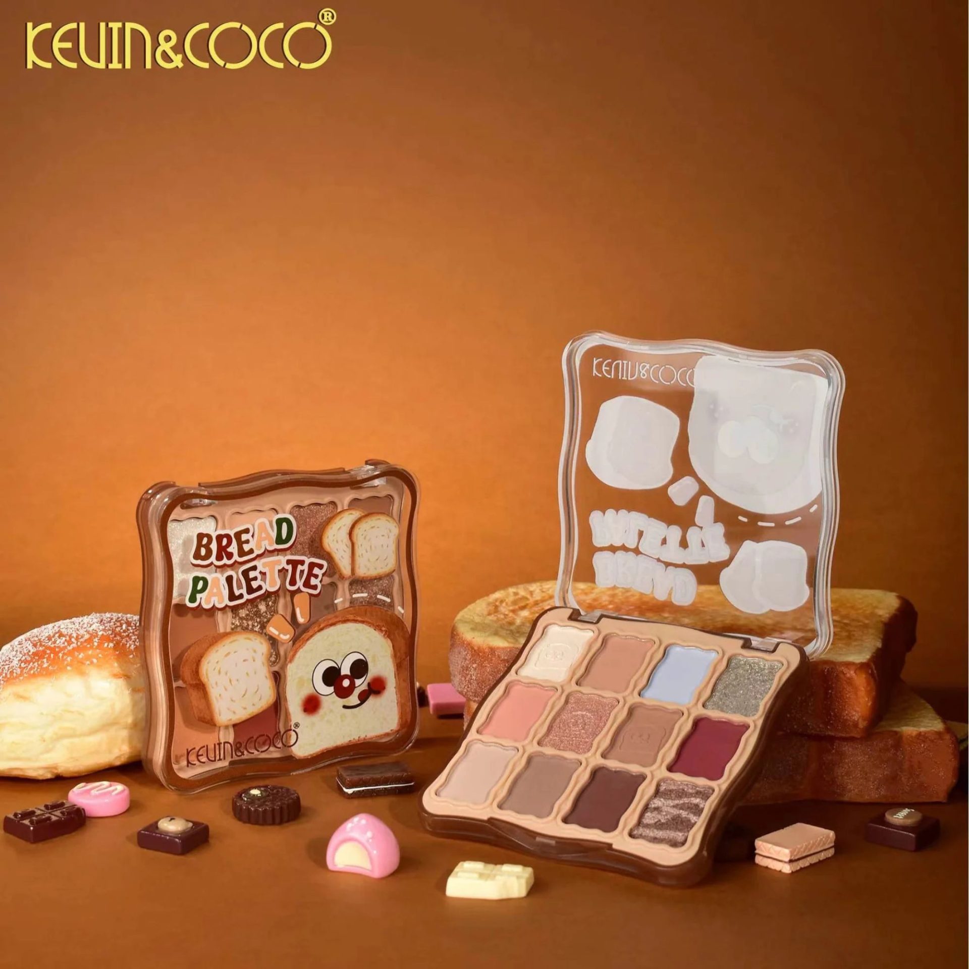 Paleta Farduri de Ochi, Kevin&Coco, Fard de Pleoape, 12 Nuante, Finisaj Mat, Shimmer, Textura Catifelata, Pigmentare Intensa, pentru Toate Tipurile de Ten, 82.7 g, 9.3 x 1.7 x 9.4 cm, Soft Nude 4