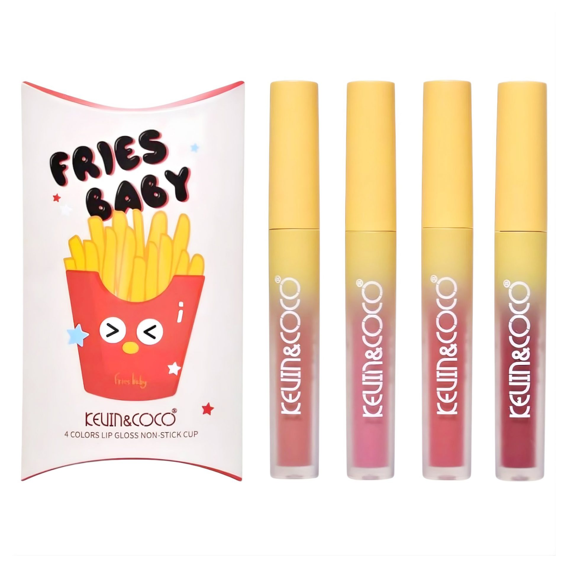 Set 4 Luciu de buze Kevin&Coco Fries Baby Multicolor