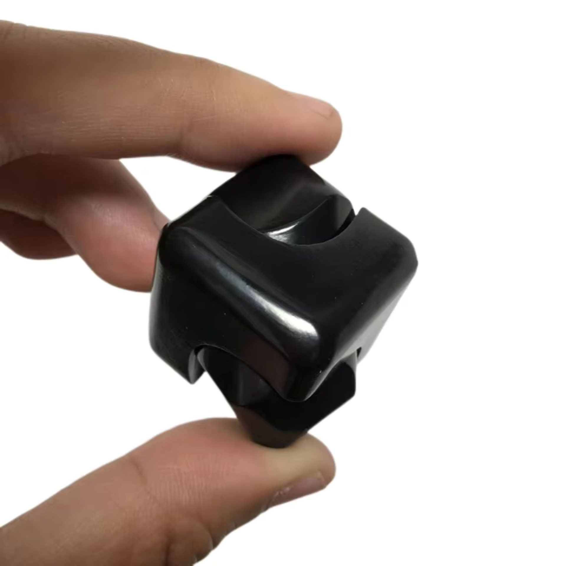Jucarie Antistres Fidget Spinner, , Tip Cub, Metalic 2-in-1, Transformabil, Rulment Premium, Inox, Gadget pentru Birou, Silentios, 2.9 x 2.9 cm, Negru 3