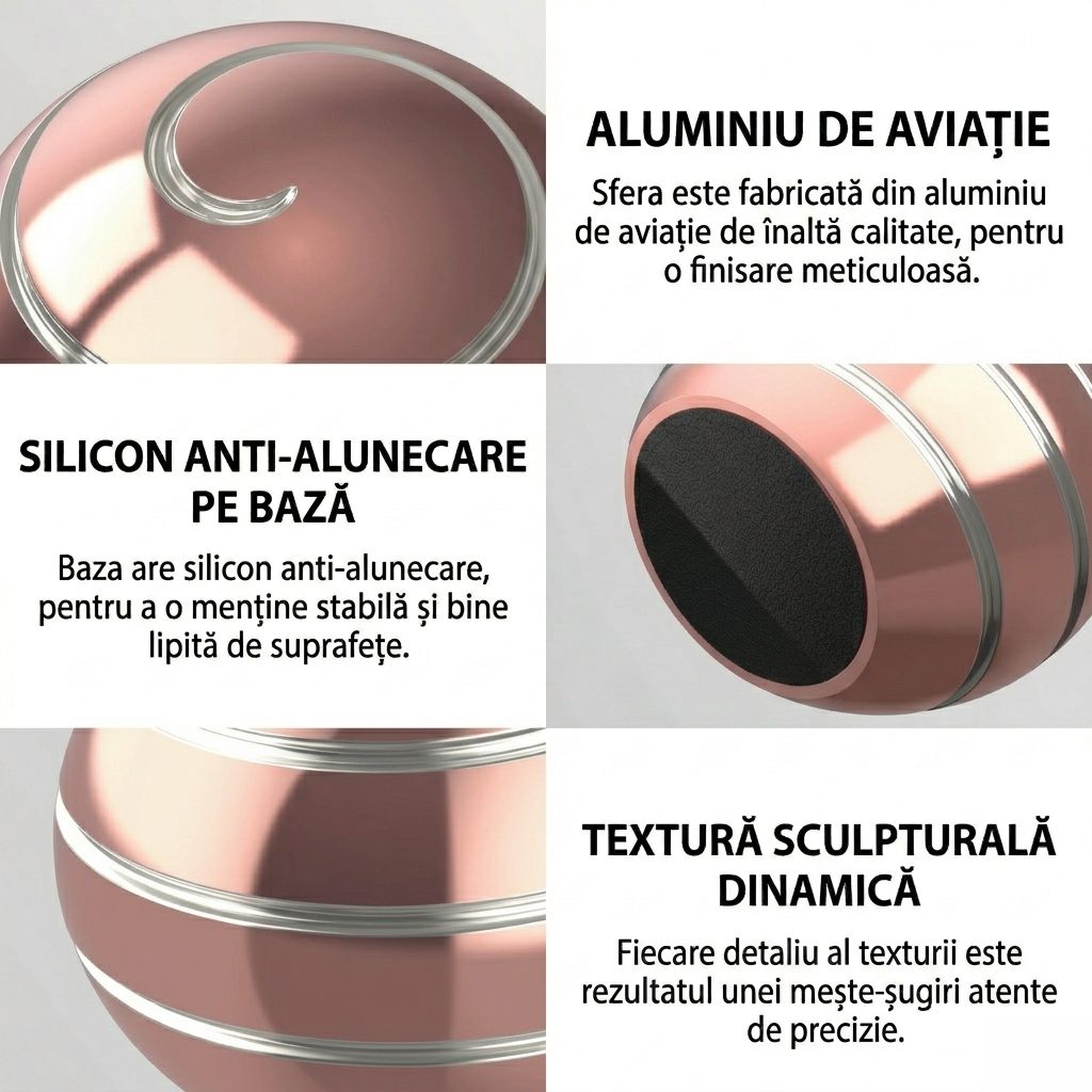 Detaliu Sfera Fidget Spinner Metalic
