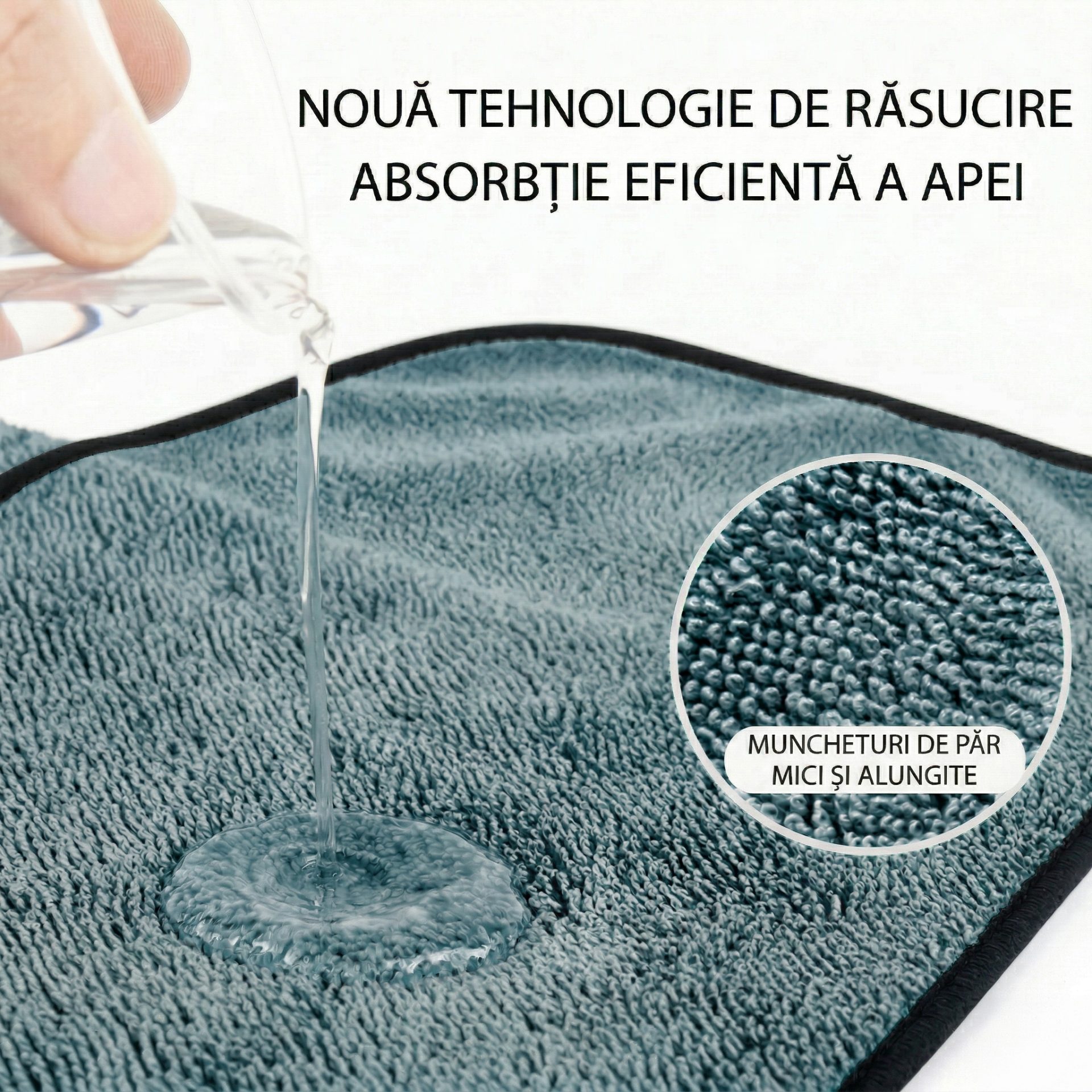Detaliu prosop Flippy microfibra uscare auto