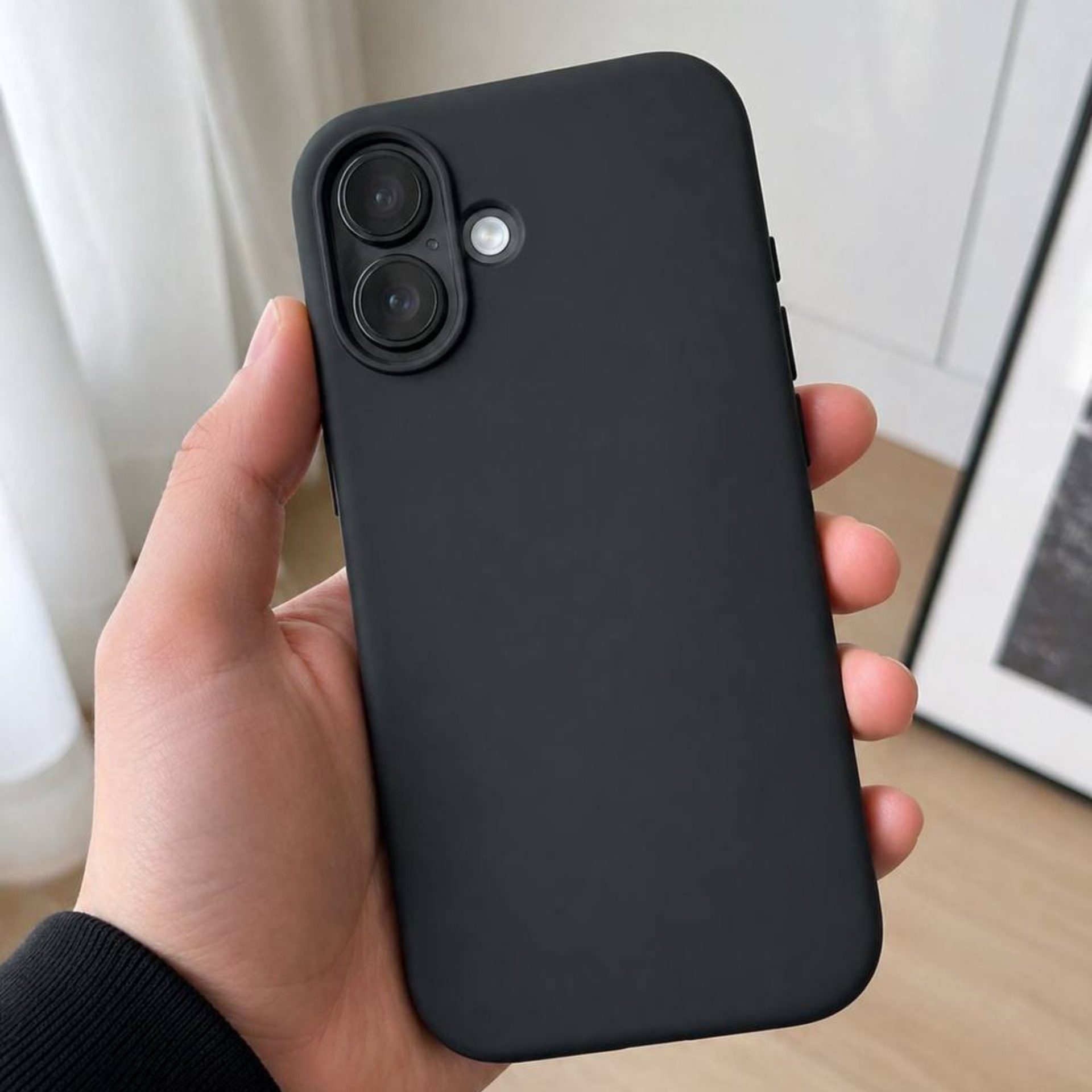 Husa de Protectie Telefon, , Compatibila cu iPhone 17 , Silicon Premium Antisoc, Protectie Completa 360, Design Modern, Anti-Zgirieturi, Interior Microfibra, Negru 2