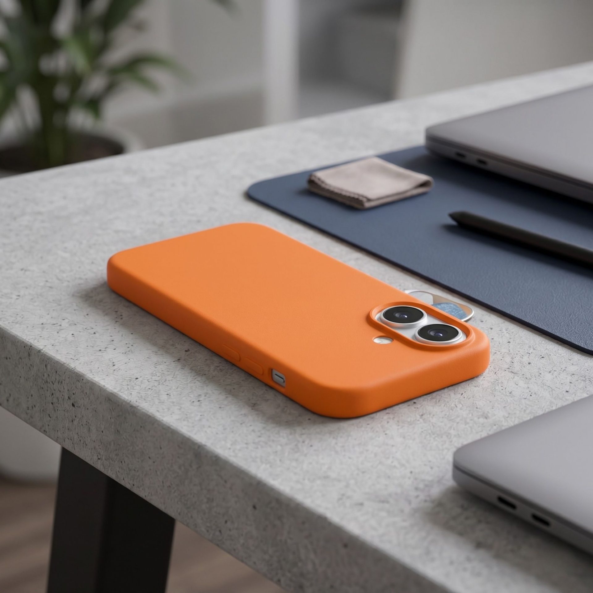 Husa de Protectie Telefon, , Compatibila cu iPhone 16, Silicon Premium Antisoc, Anti-Zgirieturi, MagSafe, Acces Camera Control, Protectie 360, Interior Microfibra, Portocaliu 4