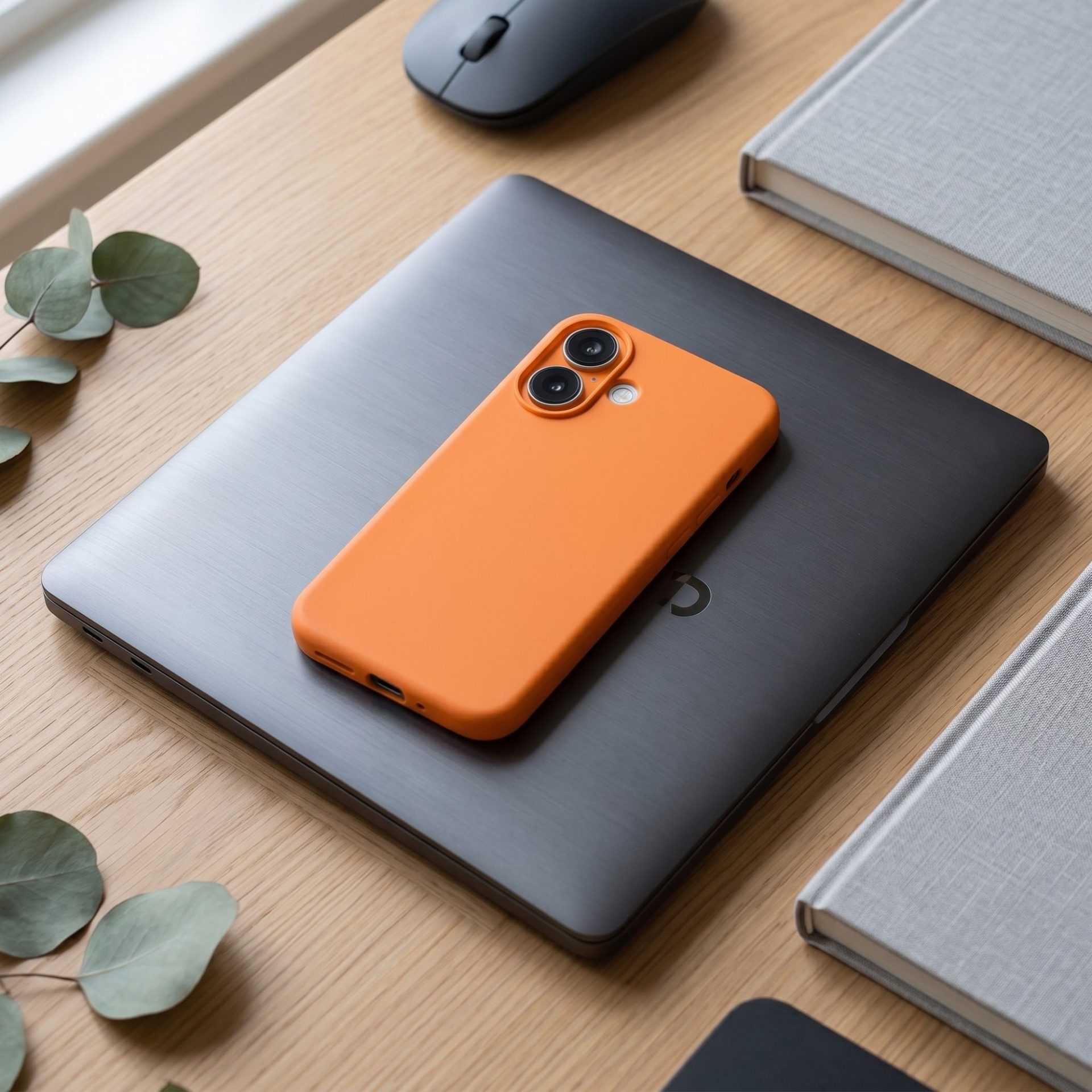 Husa de Protectie Telefon, , Compatibila cu iPhone 17, Silicon Premium Antisoc, Protectie Completa 360, Design Modern, Anti-Zgirieturi, Interior Microfibra, Portocaliu 5