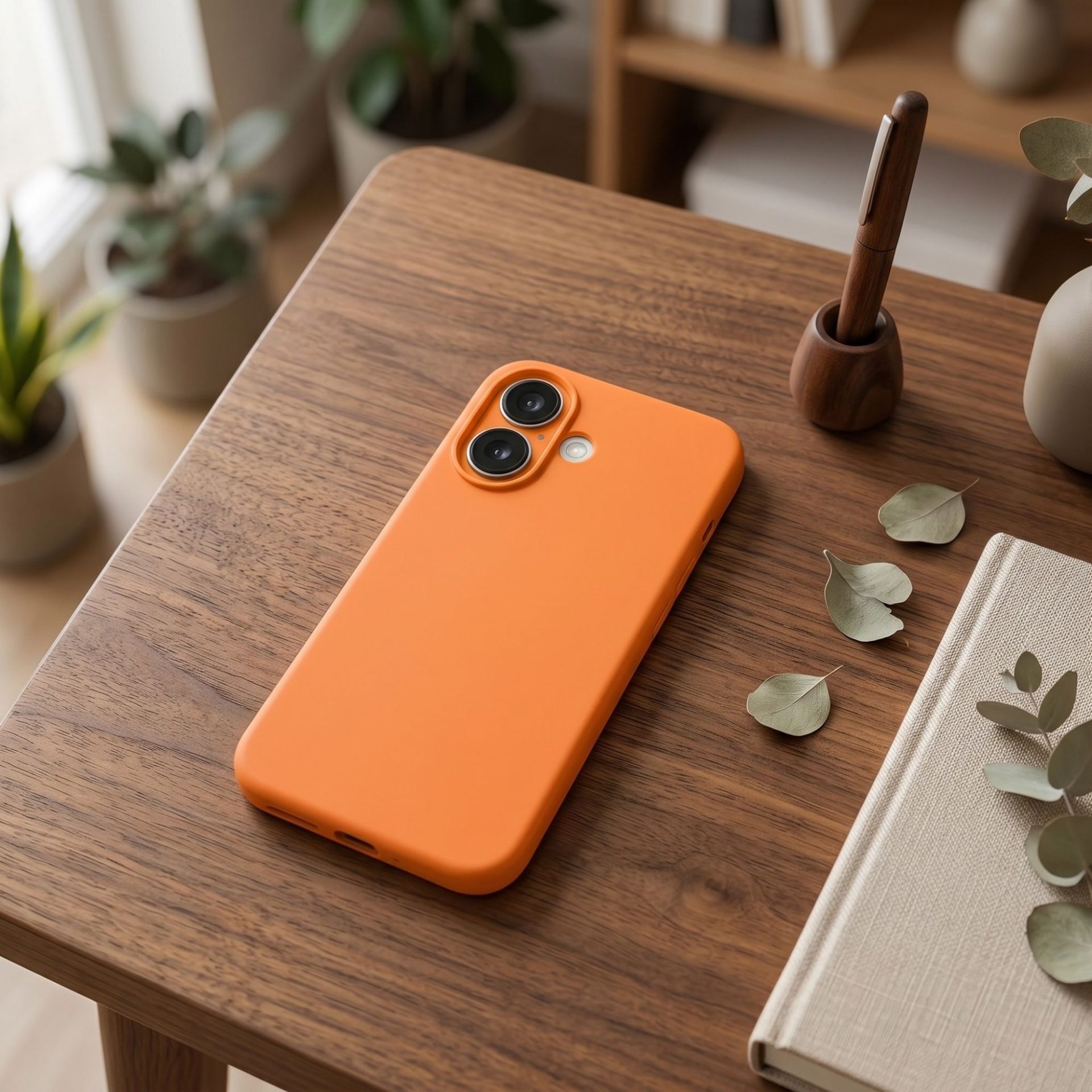 Husa de Protectie Telefon, , Compatibila cu iPhone 17, Silicon Premium Antisoc, Protectie Completa 360, Design Modern, Anti-Zgirieturi, Interior Microfibra, Portocaliu 4