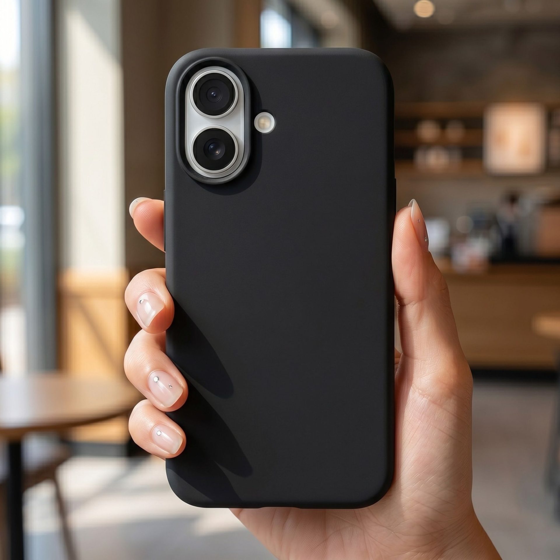 Husa de Protectie Telefon, , Compatibila cu iPhone 16, Silicon Premium Antisoc, Anti-Zgirieturi, MagSafe, Acces Camera Control, Protectie 360, Interior Microfibra, Negru 2