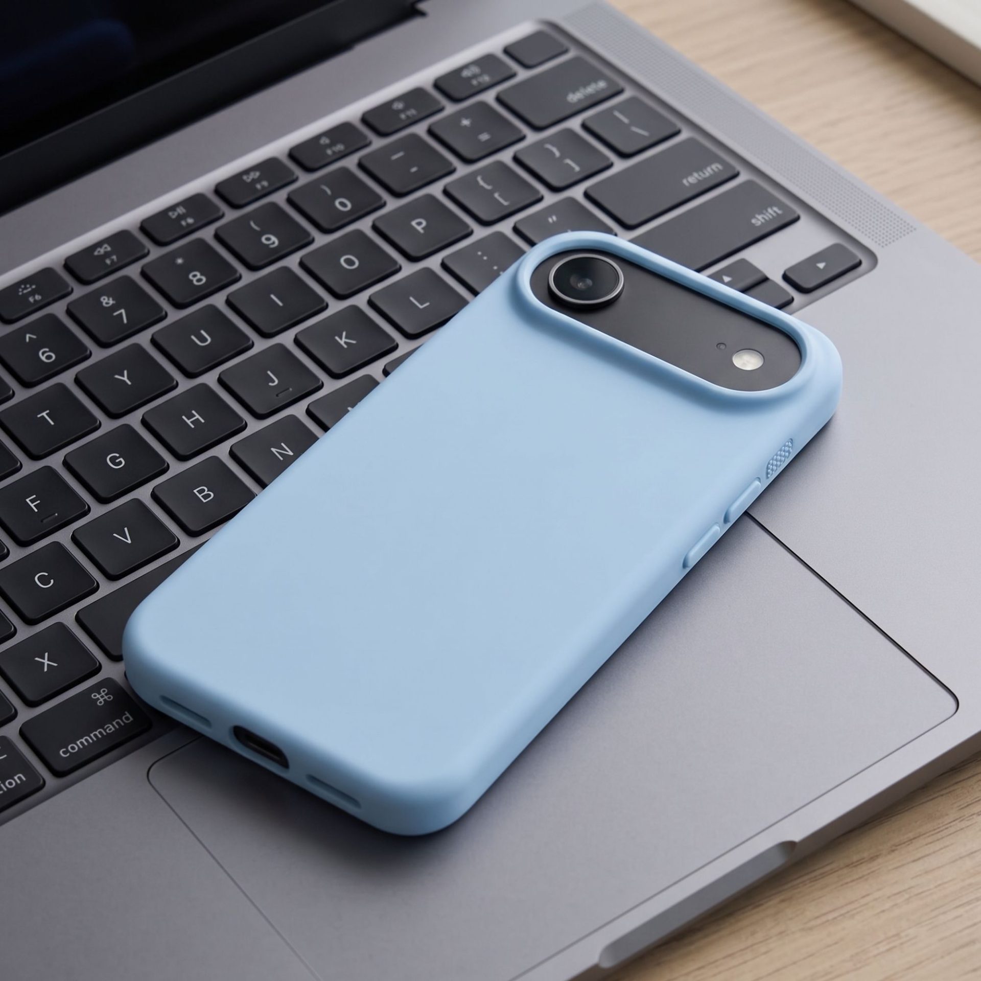 Husa de Protectie Telefon, , Compatibila cu iPhone 17 Air, Silicon Premium Antisoc, Protectie Completa 360, Design Modern, Anti-Zgirieturi, Interior Microfibra, Albastru 4