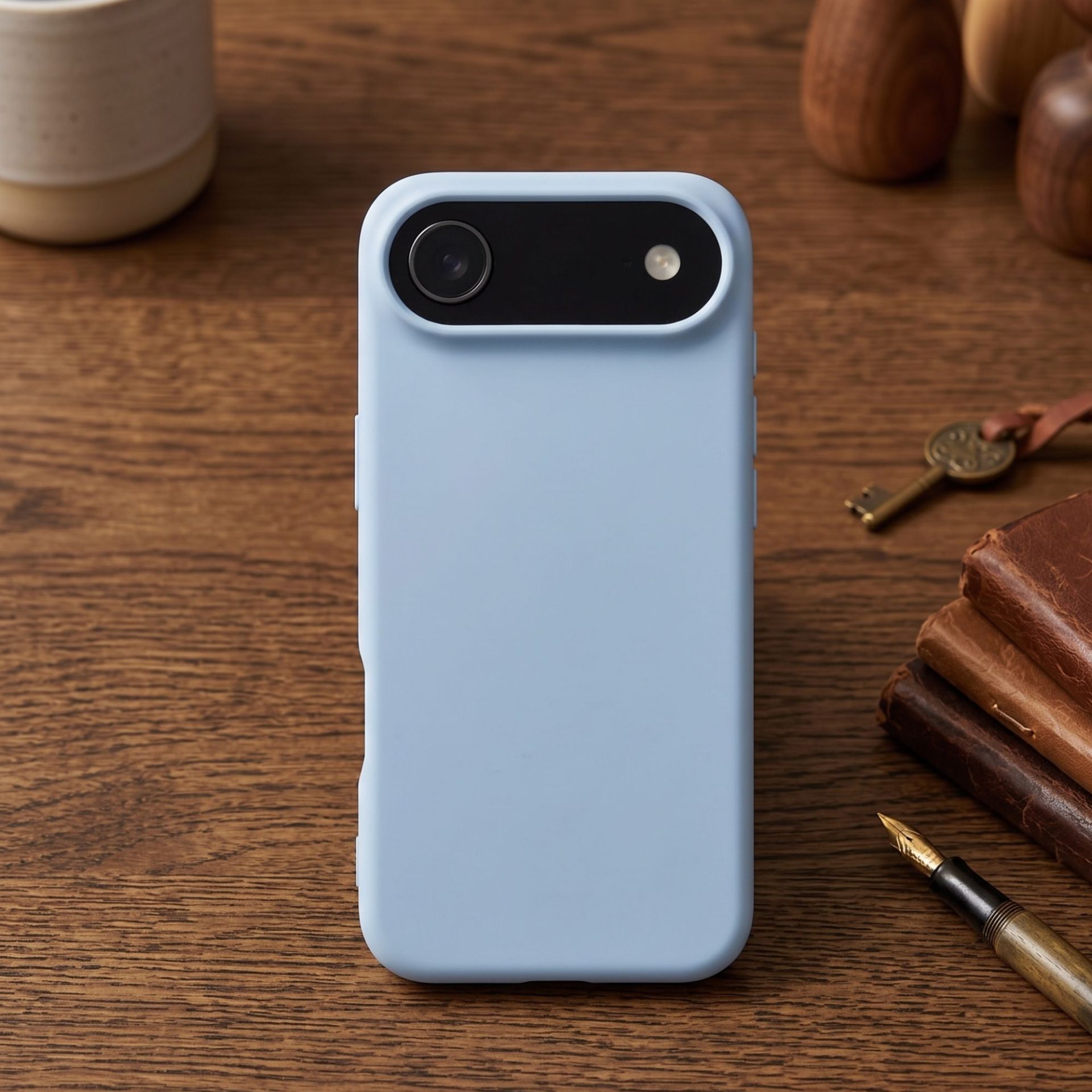 Husa de Protectie Telefon, , Compatibila cu iPhone 17 Air, Silicon Premium Antisoc, Protectie Completa 360, Design Modern, Anti-Zgirieturi, Interior Microfibra, Albastru 3