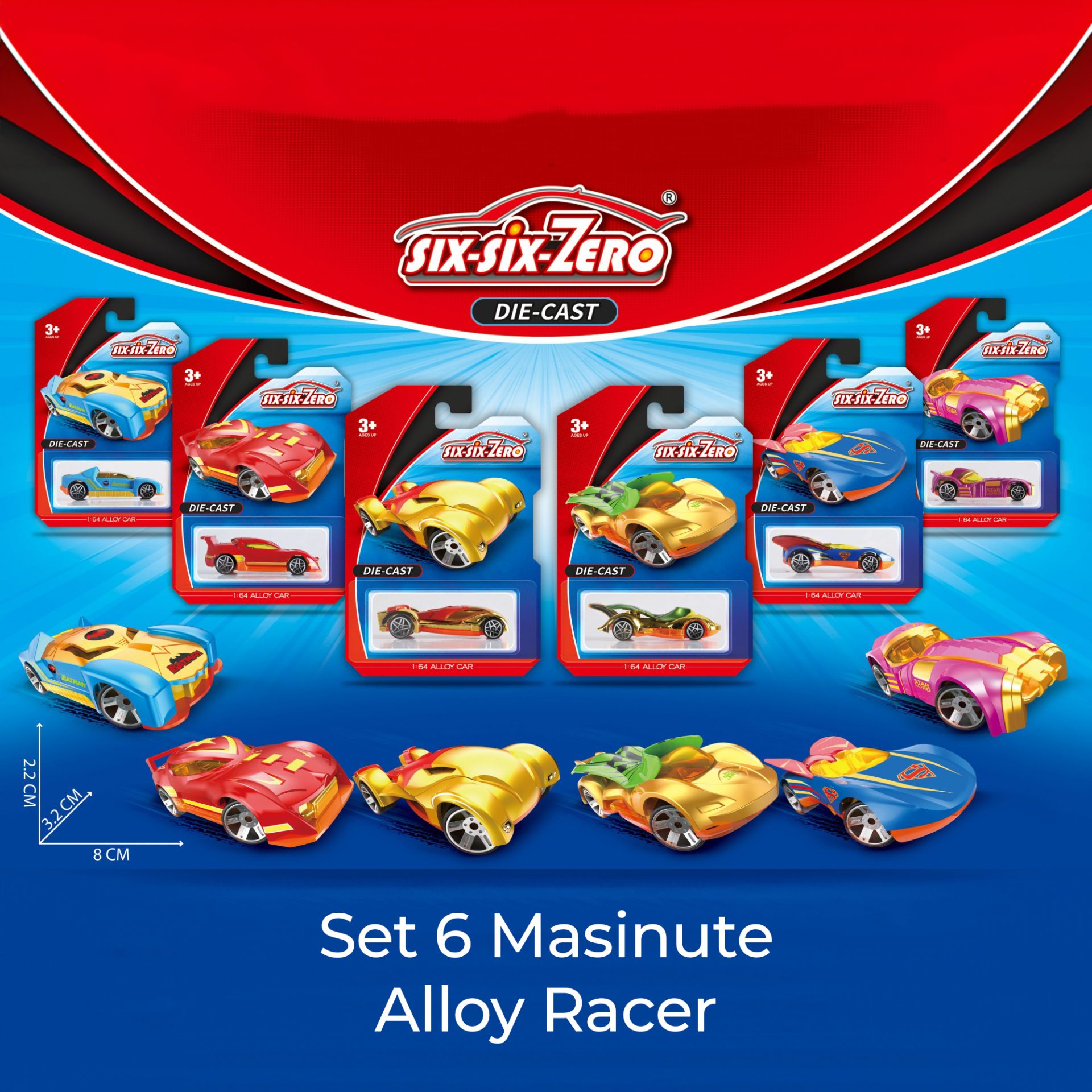 Set 6 mașinuțe sport metalice Flippy Alloy Racer S51