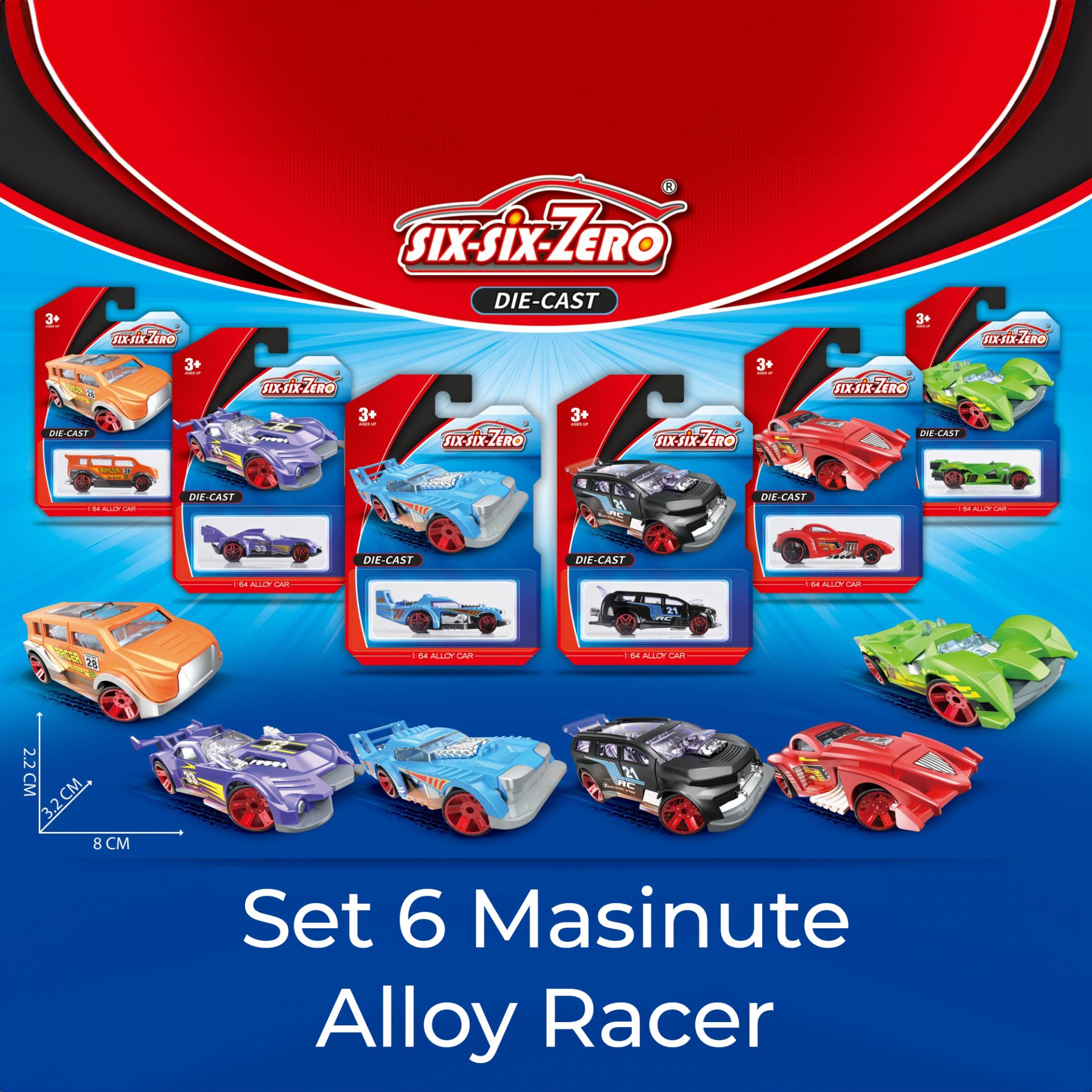 Set 6 Mașinuțe Sport Metalice Flippy S53 Alloy Race Cars