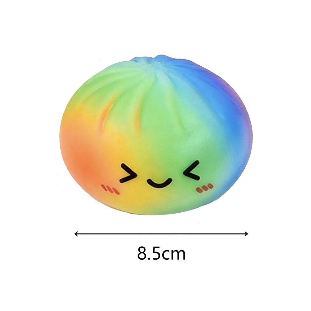 Dumpling Squishy Antistres, , Jucarie Interactiva Antistres pentru Copii, Model Curcubeu, Diametru 8.5 x 8.5 cm, Culoare Mix Surpriza 2