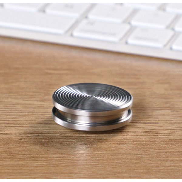 Fidget Spinner Titirez Anti Stress, , Tip Pandativ / Breloc, Ondulatii Mici, Otel Inoxidabil, 30x30x8 mm, Silver 4