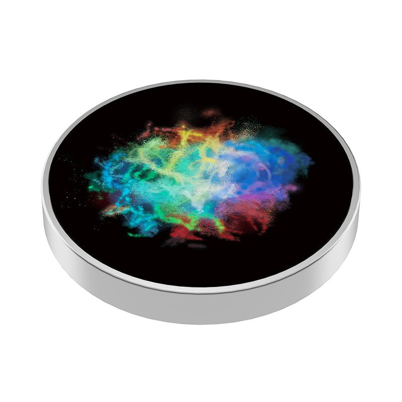 Spinner Giroscopic Metalic, , Jucarie Rotativa Anti-stres, Otel Inoxidabil, 3.8 x 0.6 cm, Efect Optic Galaxie, Model Coddington's Nebula 1