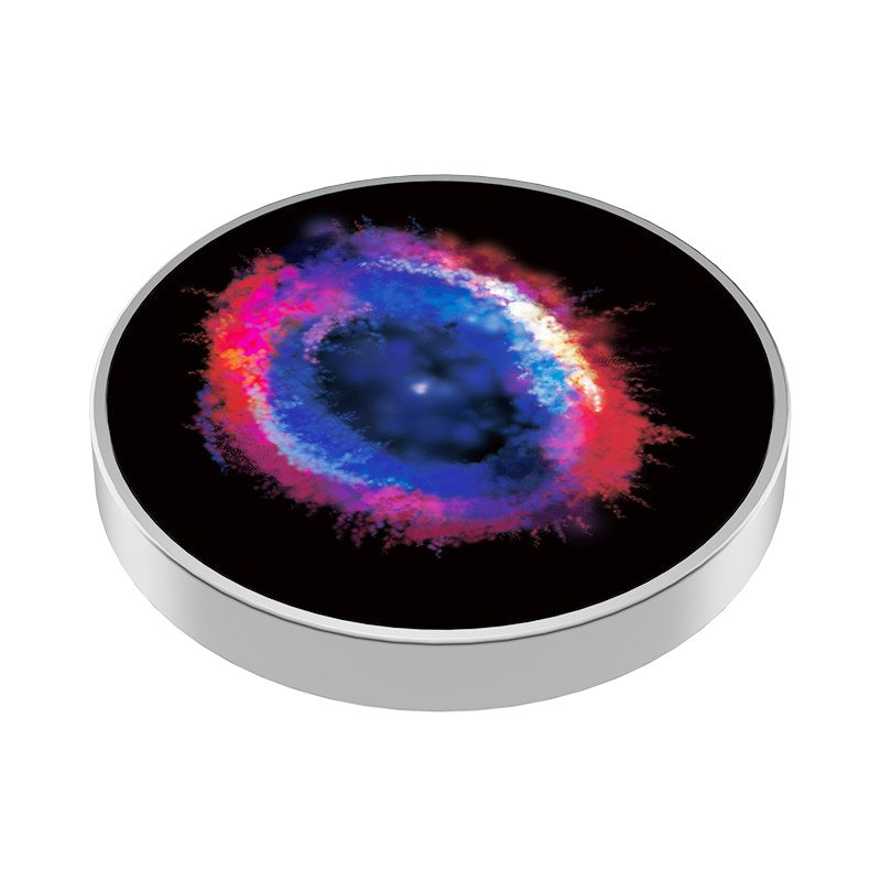 Spinner Giroscopic Metalic, , Jucarie Rotativa Anti-stres, Otel Inoxidabil, 3.8 x 0.6 cm, Efect Optic Galaxie, Model Galaxy in Eridanus 1
