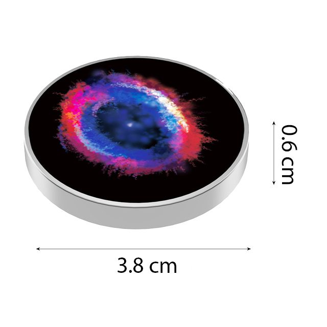 Spinner Giroscopic Metalic, , Jucarie Rotativa Anti-stres, Otel Inoxidabil, 3.8 x 0.6 cm, Efect Optic Galaxie, Model Galaxy in Eridanus 3